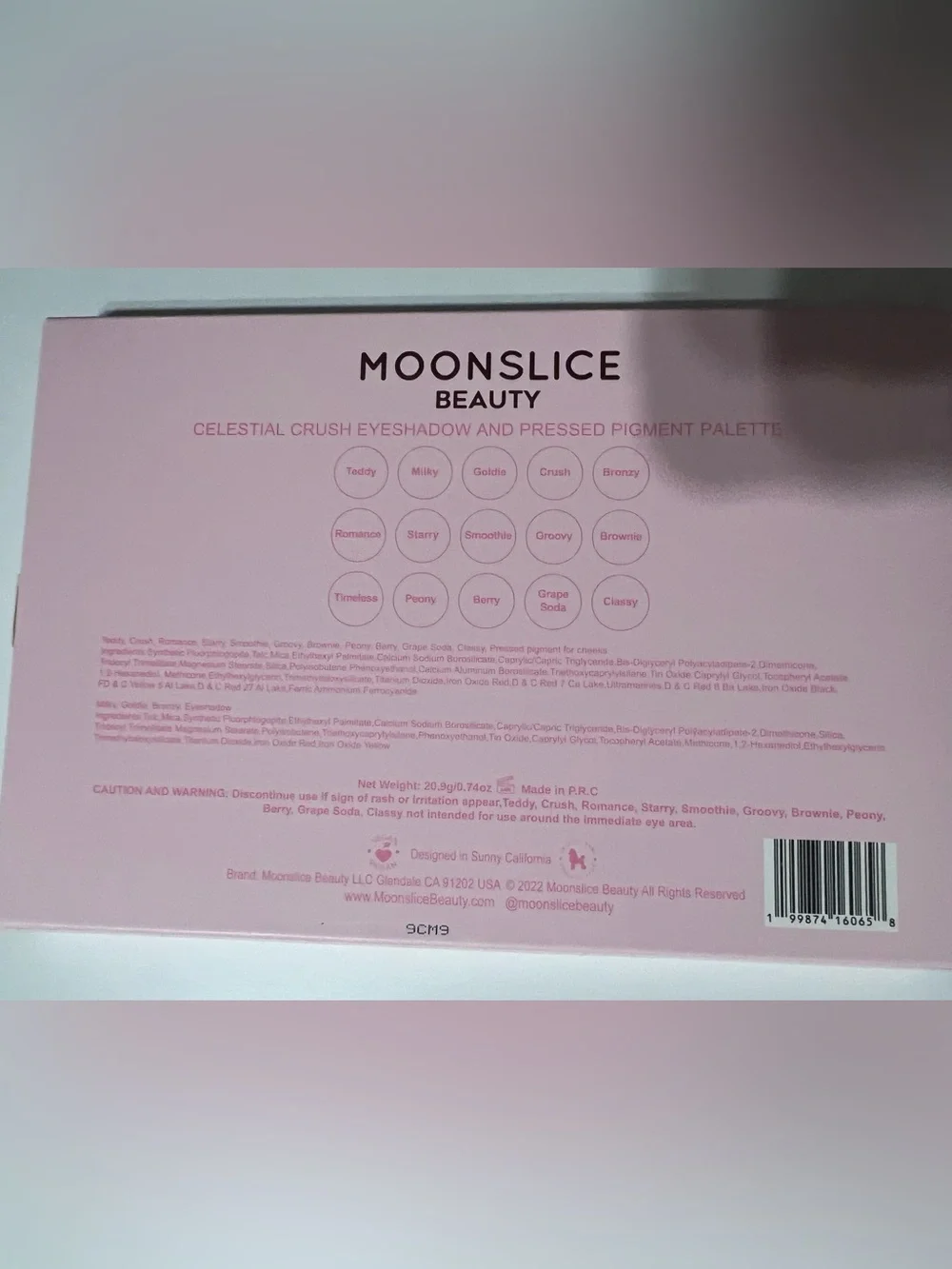 Moonslice Beauty Eyeshadow Palette - 15 Color Mix